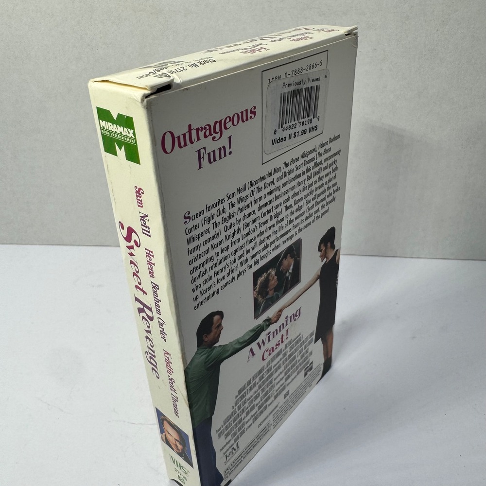Sweet Revenge VHS Sam Neill Helena‎ Bonham Carter Miramax 1998 Comedy Movie VTG
